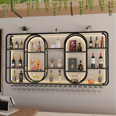Creative round corner wall mounted wine rack