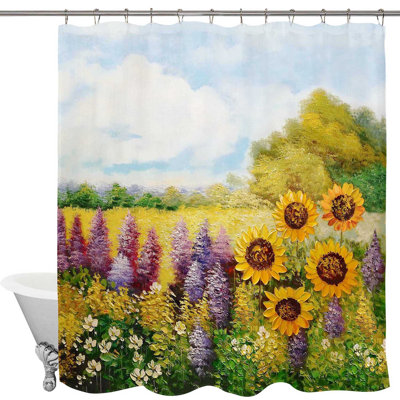 Rideau de douche simple en polyester Atwell