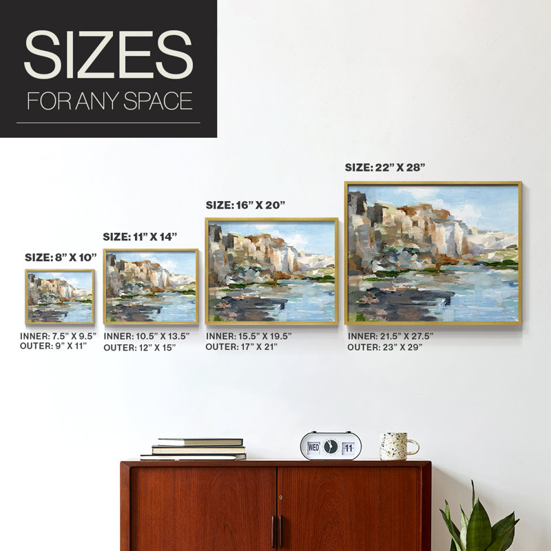 Western Cliffs I -Framed Print - Restickable, 16" H x 20" W