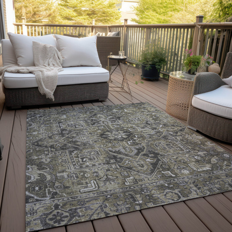 Fordbridge Washable Oriental Indoor / Outdoor Rug, Rectangle 2'6" x 3'10"