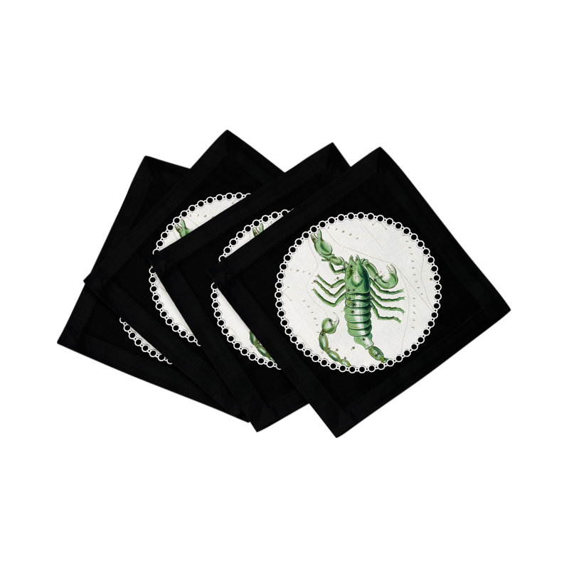 Serviette Zodiac Scorpio, Noir