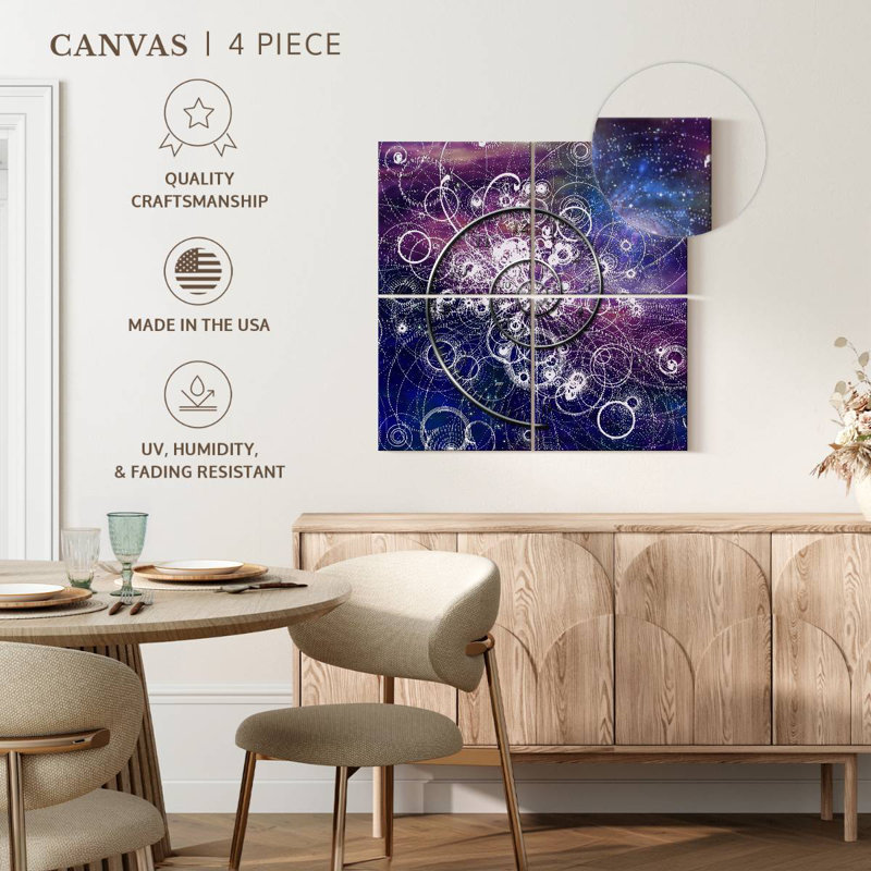 Cosmic Spiral Abstract, 18" H x 18" W