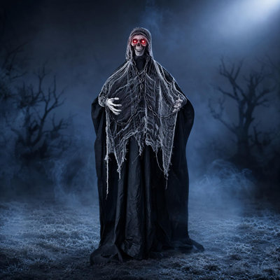 6ft Sound-Controlled Swinging Scary Skeleton Ghost Decoration, 2026 Halloween Decorations Outdoor, Featuring Sound and Light Decorations for Outdoor Garden, Porch, Yard Decor