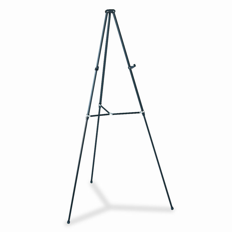 Black Adjustable Aluminum and Steel Telescoping Easel Stand