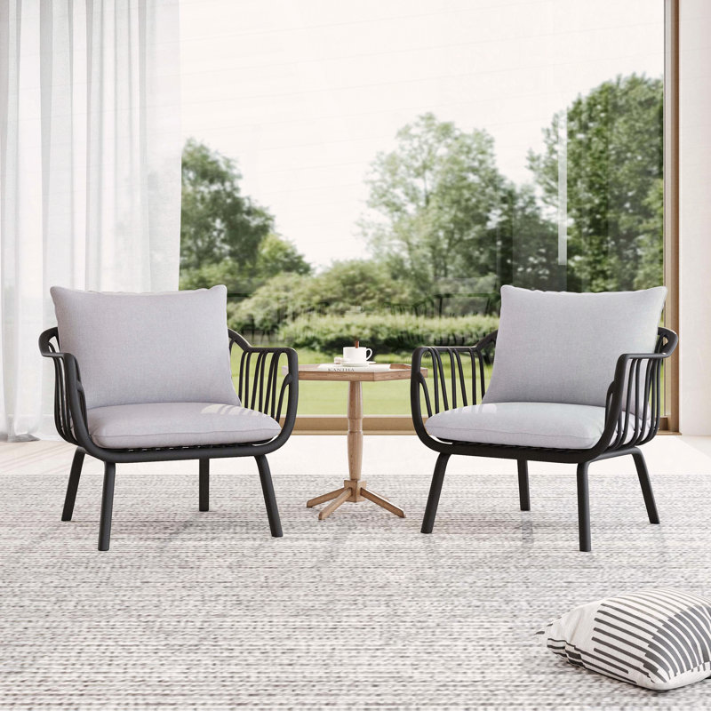 Fauteuil club Huron, Gris clair / noir 