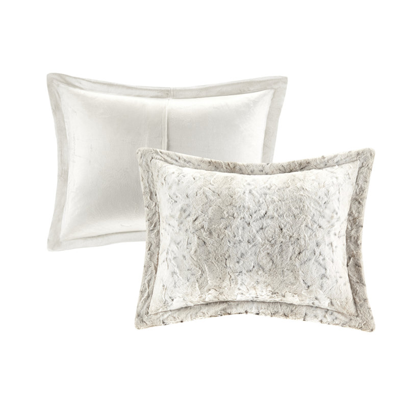 Twin Snow Leopard Faux Fur Comforter Set