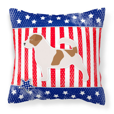 Coussin décoratif intérieur/extérieur patriotique usa jack terrier