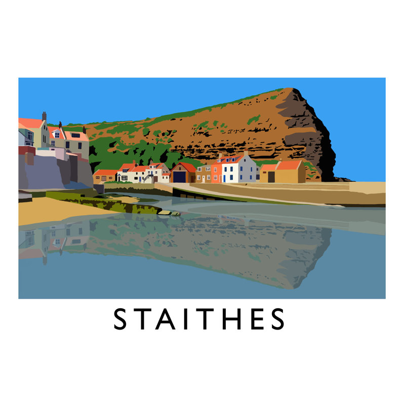 Staithes by Richard O'Neil - Print, 30 cm H x 40 cm W x 1 cm D, No Frame