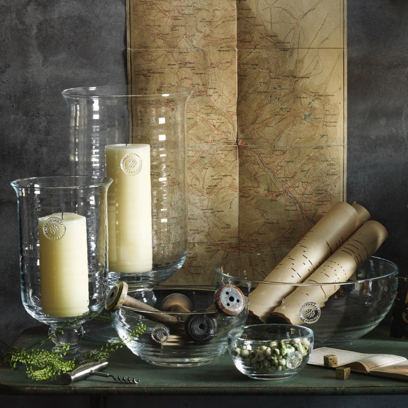 Clear Glass French Country Hurricane Vase