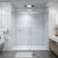 Porte de douche à double fermeture coulissante sans cadre avec verre transparent de 3/8 po (10 mm) Opal Mirage MCOCOD l 68 po x l 72 po x H 76 po-74768386