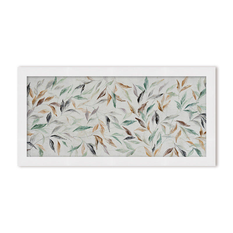 Nature Inspired "Kaleidoscope Fall" Canvas Wall Art By , 12" H x 24" W, Framed Matted Print, Brown