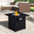 32 - Inch Square Propane Gas Fire Pit Table With 50,000 Auto Ignition, Waterproof Cover, Easy To Clean Surface, Suitable For Terrace Socializing Ignition Table, Square, , Textured Surface Finish,