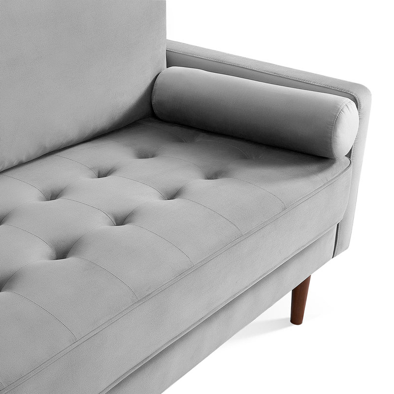 Velvet Lounge Sofa Seats 3, Highly Resilient And Comfortable Design, Comes With 2 Pillows, Suitable For A Variety Of Home Spaces