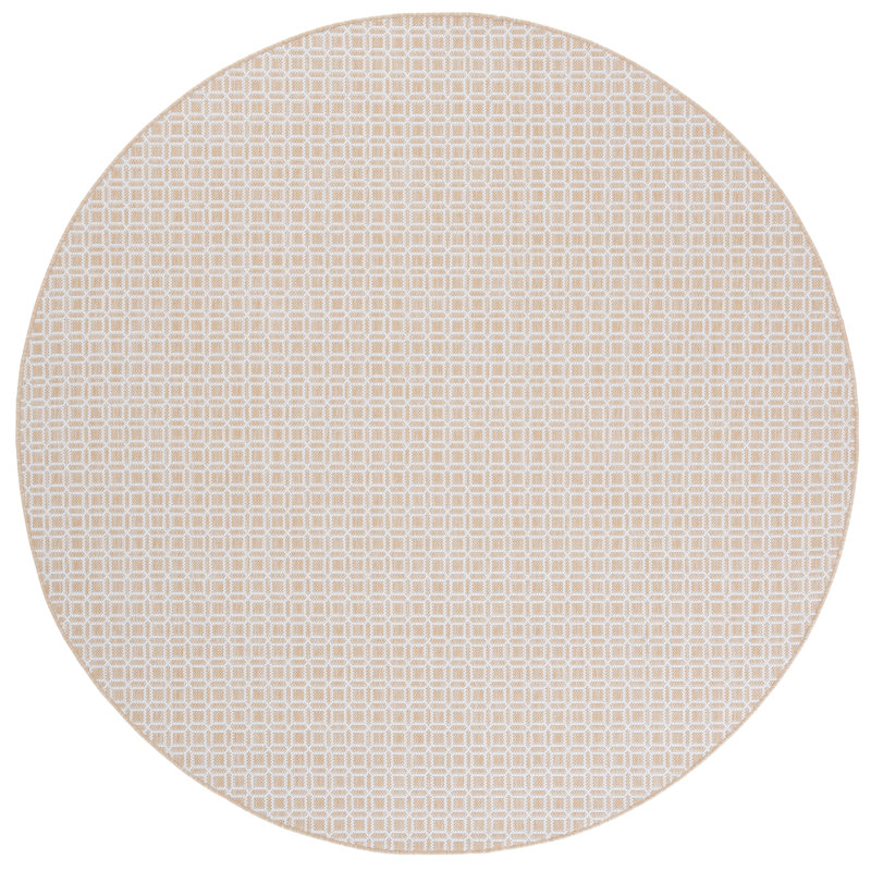 Tapis d'intérieur / extérieur à motif géométrique Terrace 808, Rond 6 pi 7 po