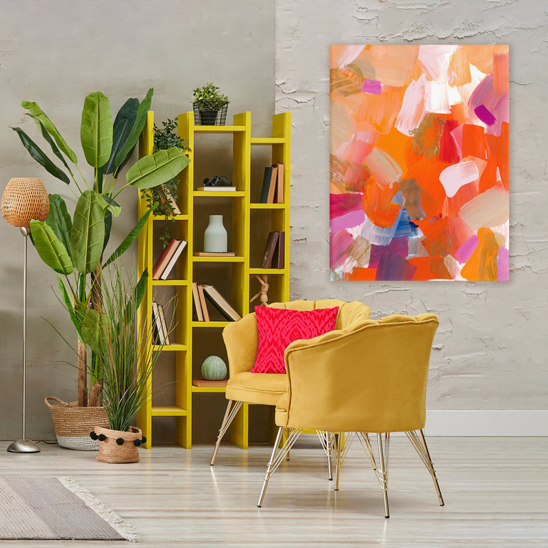 Toile d'abstraction de confettis, conception de Lanie Loreth, H 48 po x l 36 po