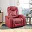 Fauteuil inclinable individuel de luxe en similicuir de 35,04 po Dartee avec porte-gobelets, rangement pour accoudoirs et port USB (ensemble de 4)-104281604