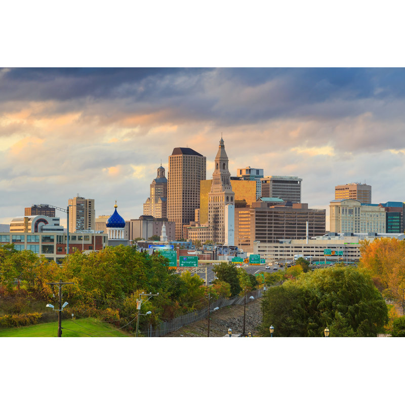 Skyline Of Downtown Hartford by F11photo - Wrapped Canvas Print, 30cm H x 46cm W x 3.8cm D