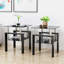 Ensemble de 2, table basse moderne en verre trempé, table de bout, table carrée pour le salon, table de bout-1009964917-1009964905