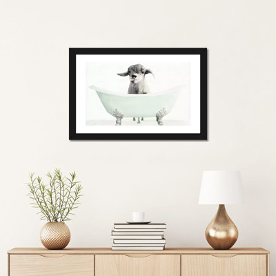 Vintage Tub with Goat - reproduction d'art graphique
