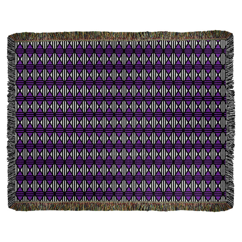 Couverture tissée Katelyn Elizabeth, L 37 po x L 52 po, Geometric Diamonds, Light Blue/Green