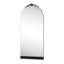 Miroir pleine longueur 71 po x 31 po en bois rayé à angle droit noir arqué pour le salon, la chambre à coucher, suspendu ou appuyé contre le mur