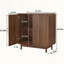 Buffet en noyer sculpté avec tablettes réglables et dispositif anti-basculement