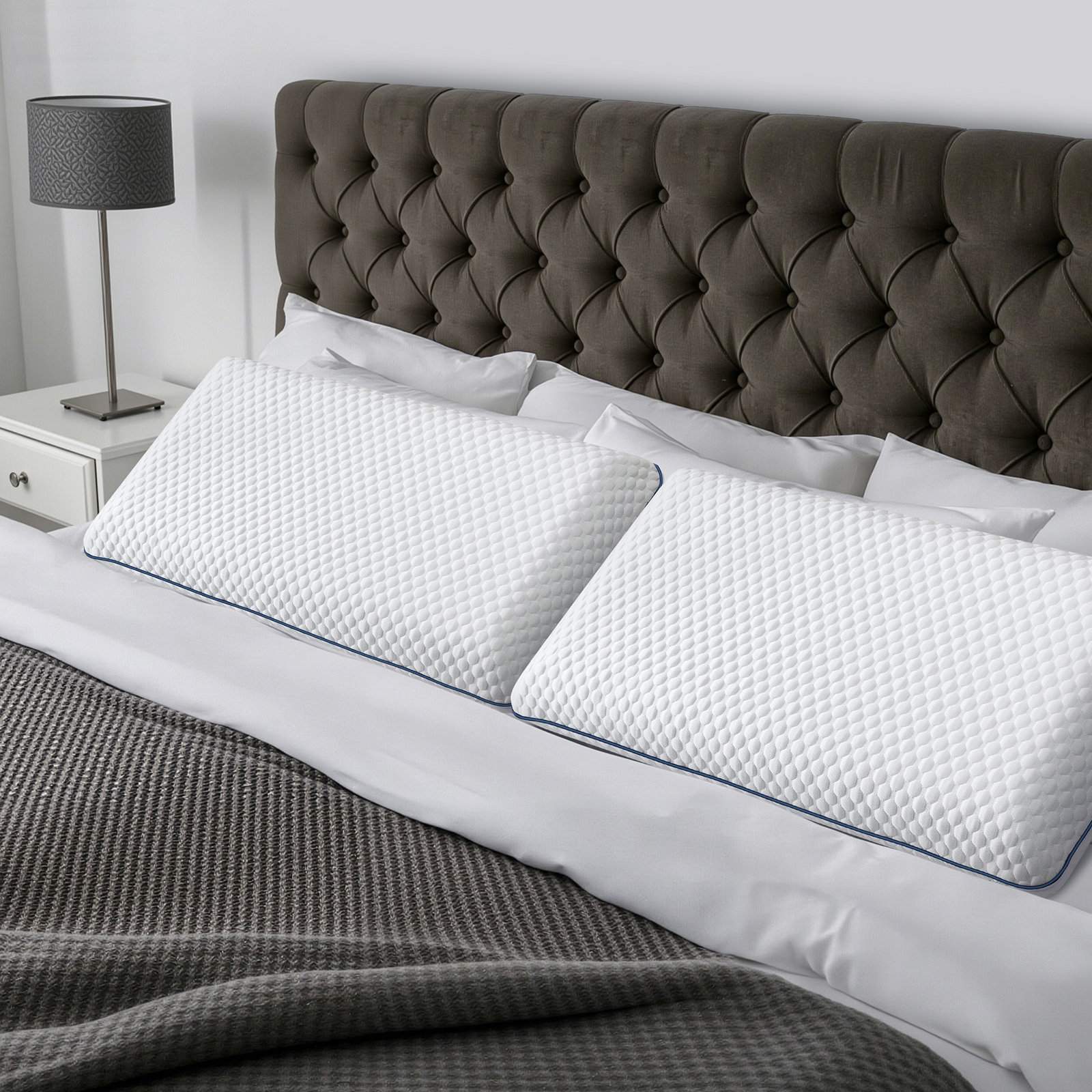 Sleep by Wayfair™ Memory Foam Pillow, King, 2 - Pack, Plush