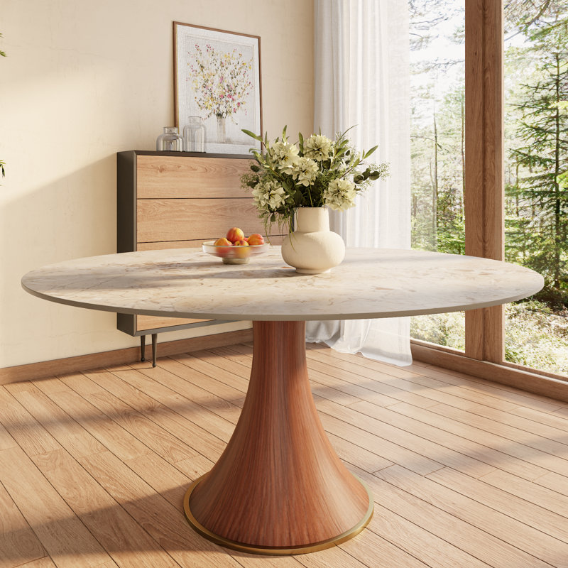 Table de salle à manger Farmhouse, H 29,52 po x L 59,05 po x l 59,05 po, Cream