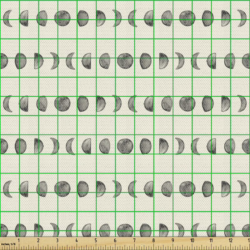 Chrishad Contemporary Mystic with Minimal Style Lunar Phases Repetition Multi-Purpose Fabric