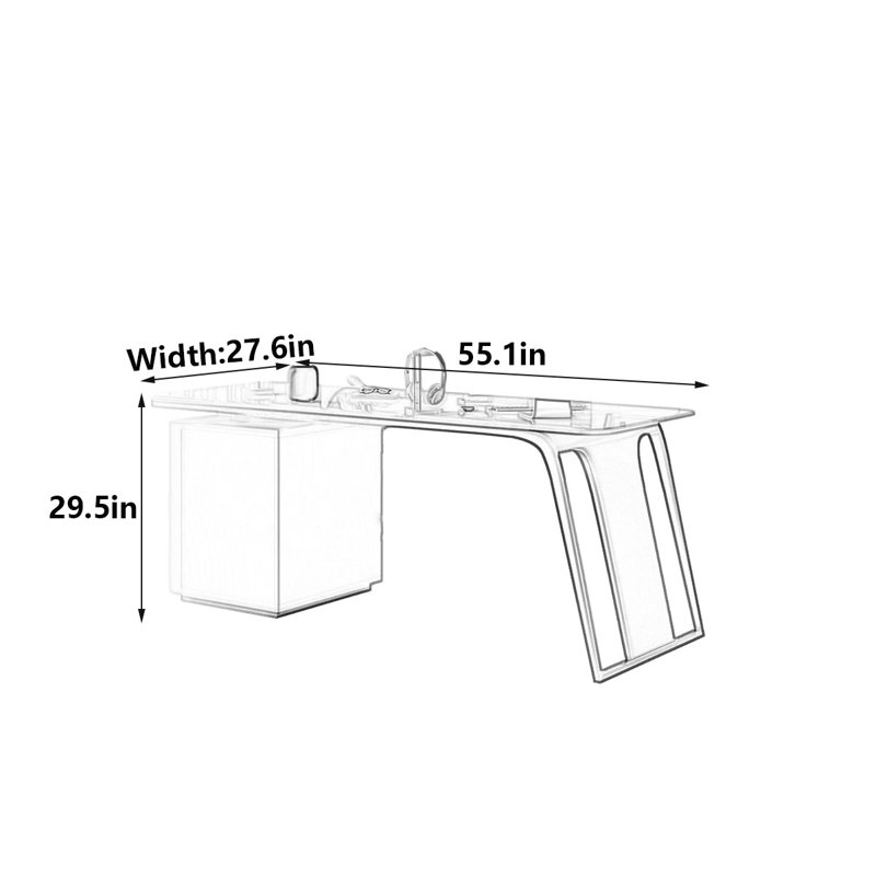 Sydney, H 29,5 po x l 55,1 po x P 27,6 po, Blanc / Doré