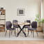 50cm Linen Fabric Upholstered Dining Chair, Vertical Stitched Kitchen Chair with Black Metal Legs-1615674058