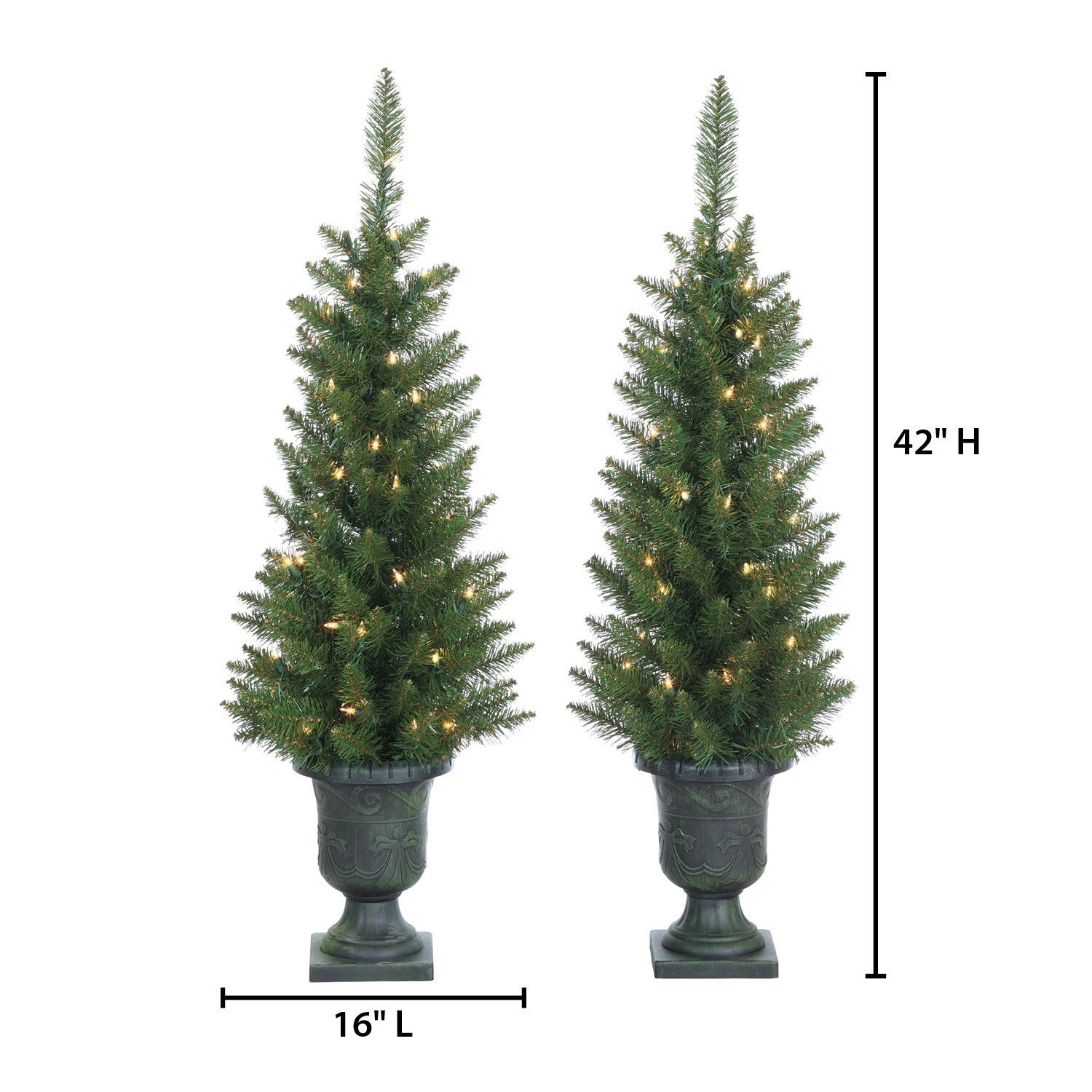 Hadijatou Lighted Artificial Pine Christmas Tree, 3.5'