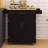 Kitchen Island Rolling Trolley Cart With 1 Drawer & 2 Doors With Adjustable Shelves & Towel Rack & Seasoning Rack Rubber Wood Table Top - Black-1885050981