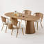 Ensemble de table et chaises de salle à manger en bois massif 4 pièces-130085773-130085775