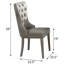 Élégantes chaises d'appoint champagne (2) - dossier à oreilles pour salle à manger de luxe avec garniture cloutée, de 2