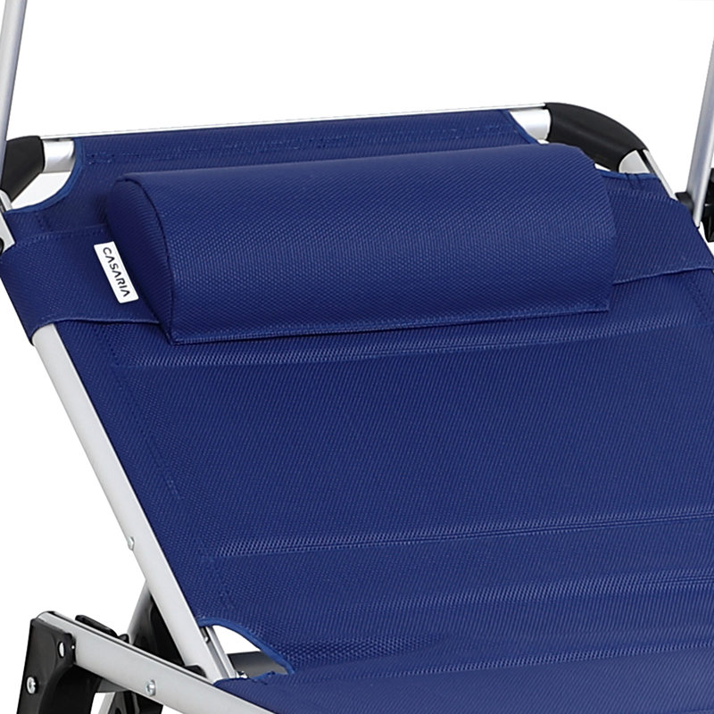60cm Long Reclining Single Chaise, Blue