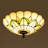 3 -Light 16" Vintage Tiffany Glass Flush Mount