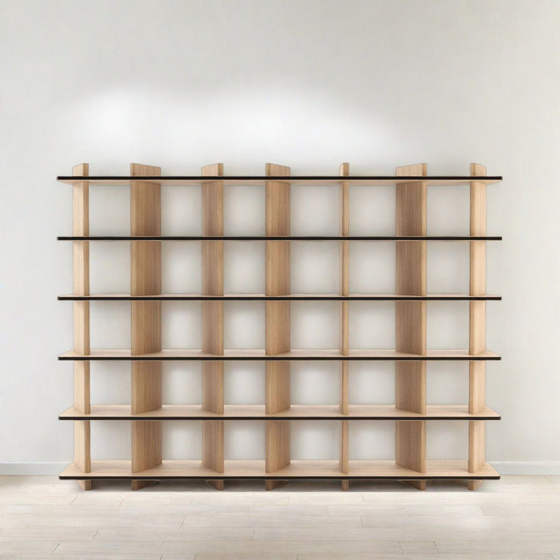 Makinley, (6 Shelves) 70.8"H x 110.2"W x 11.8"D, Burlywood