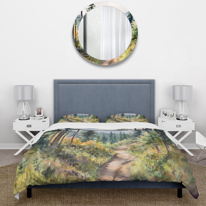 Little Road In Mountain Landscape X - Ensemble de housse de couette paysages - Microfibre de polyester