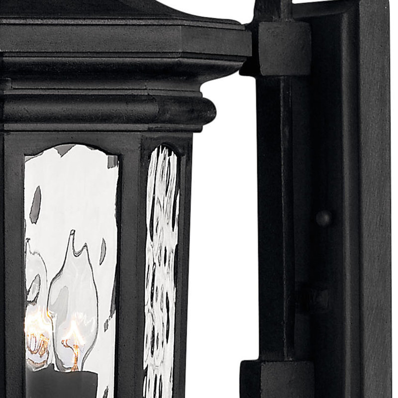 Raley Museum Black 3 - Bulb Seeded Glass Outdoor Wall Lantern