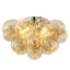 Luminaire suspendu semi-encastré avec lustre moderne en verre cognac-1178903192