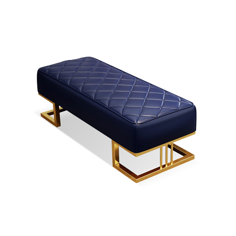Banc avec revêtement, H 16,54 po x l 39,37 po x P 17,72 po, Bleu très foncé