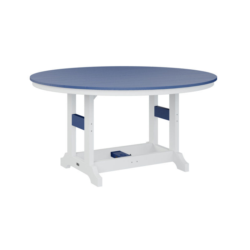 Table de bar ronde Berlin Classic, H 35,87 po x l 60 po x P 60 po, Bleu pacifique
