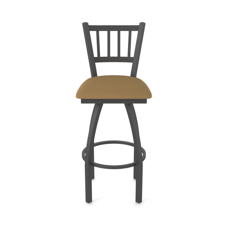 Tabouret pivotant 810 Contessa, Vinyle - selle Canter, Étain, Très grand (siège d'une hauteur de 36 po)
