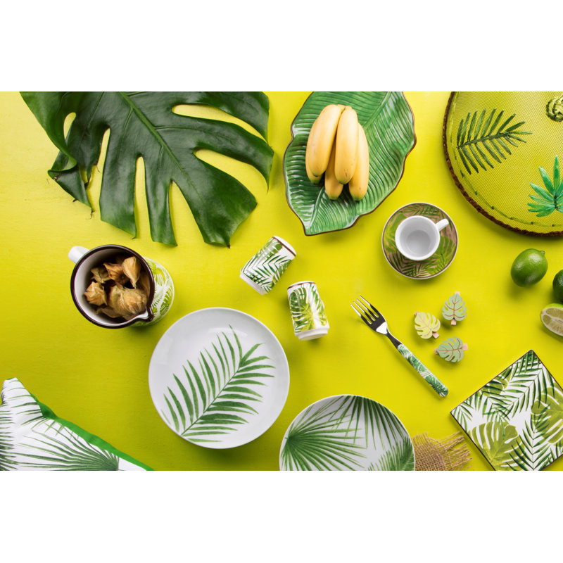Excelsa Foliage Ceramic Platter