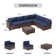 Algarin Wicker 6 - Person Modular Patio Conversation Sets with Cushions