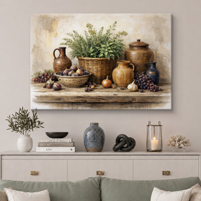 «Rustic Harvest Artwork Farmhouse Kitchen», reproduction d'art sur toile encadrée