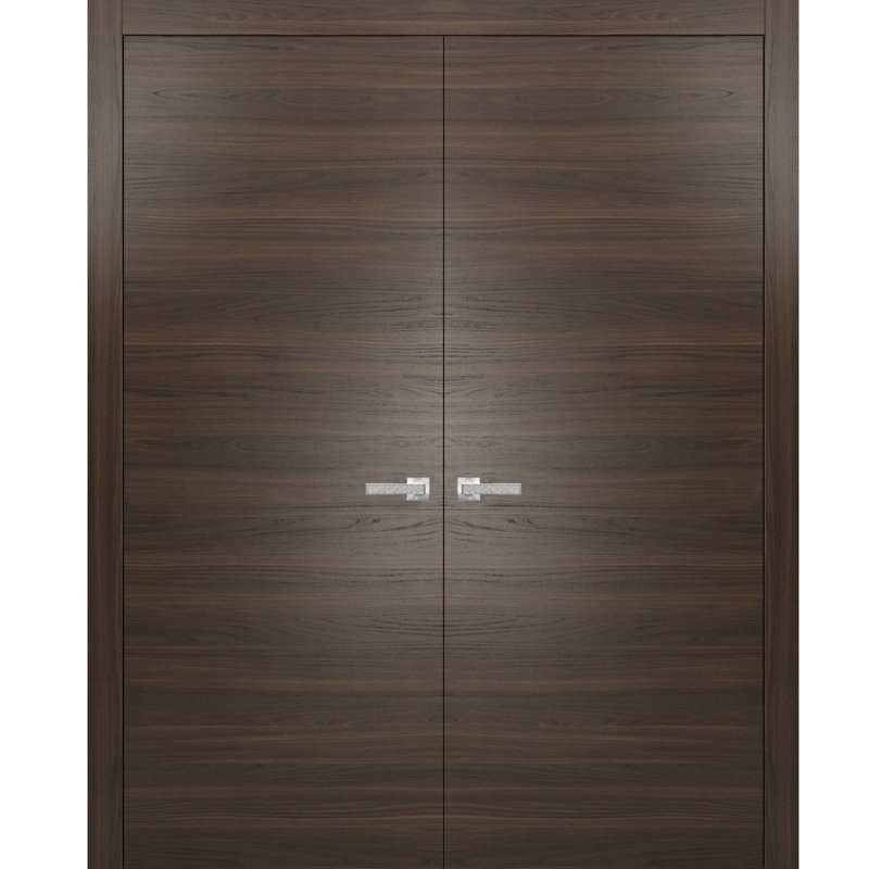 Portes françaises Planum Flush, 56 po x 80 po, Chocolat