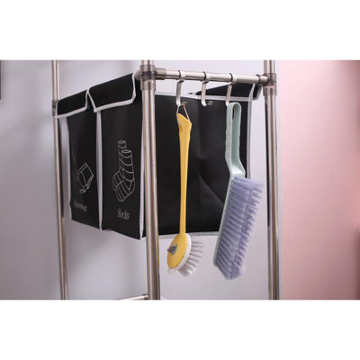 Panier à linge trieur de linge à 3 niveaux avec 4 sacs amovibles pour organiser les vêtements, la lessive, les lumières, les sarcelles