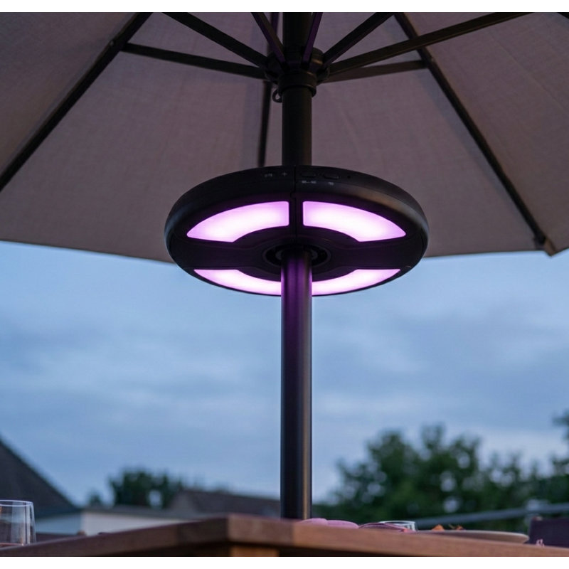 Lumière de parasol multicolore Luna Pro et haut-parleur Bluetooth